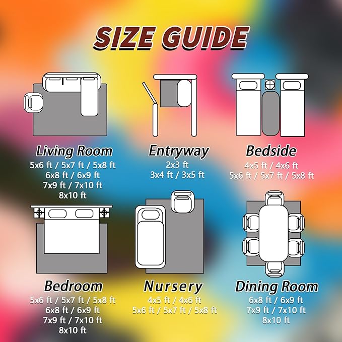 Abstract Rug 5x7 - Abstract Rug, 5x7 Rug, Colorful Geometric Polka Dot Area Rug, Multicolor Color Block Carpet, Washable & Non Slip & Soft Large Rugs, Abstract Home Decor Gifts