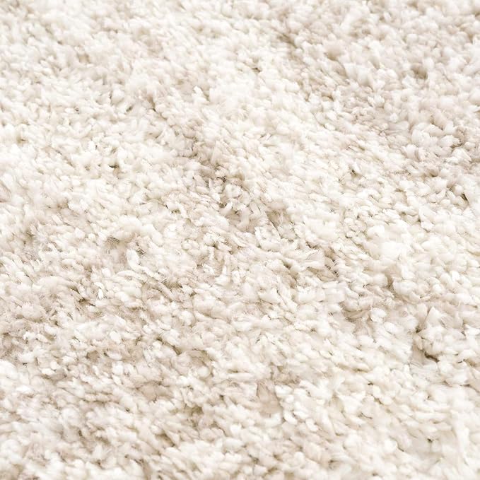 Hauteloom Trunding Moroccan Farmhouse Living Room, Bedroom Shaggy Area Rug - Bohemian Shag - Plush Pile - Neutral Boho Soft Carpet - Light Beige, Cream, Ivory, Off White - 6'7" x 9'