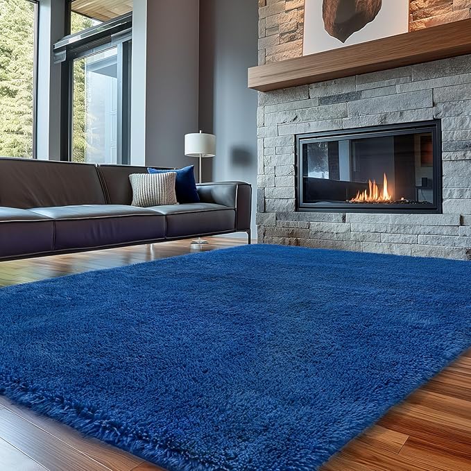 Sour Lemon Area Rugs 9x12 Living Room, Large Area Rug Shag Shaggy Carpet Soft Plush Furry Bedside Rug, Machine Washable Area Rugs for Bedroom Kids Girls Boys Home Decor Anti Slip