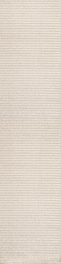 JONATHAN Y Aarhus High-Low Striped Ivory/Cream Indoor/Outdoor Runner Rug 2x10, Minimalist Geometric, Pet Friendly, Non-Shedding, Stain Resistant, Easy-Cleaning for Backyard, Patio (SCN102B-210)