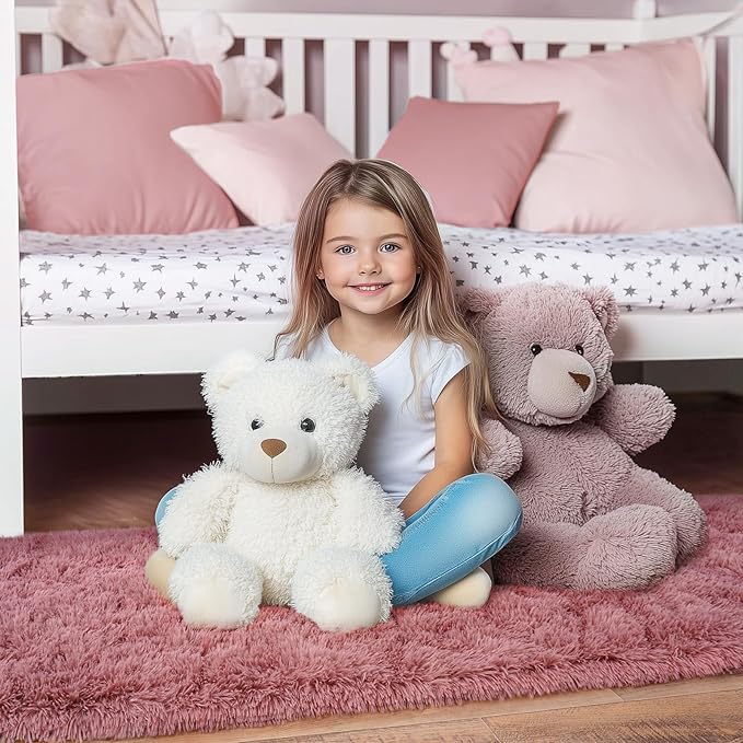 Blush Runner Area Rug for Hallway, Bedroom Bedside Plush Rugs, Non Slip Fluffy Shaggy Carpet for Kids Home Decor, Dorm Nursery 2x6 Ft