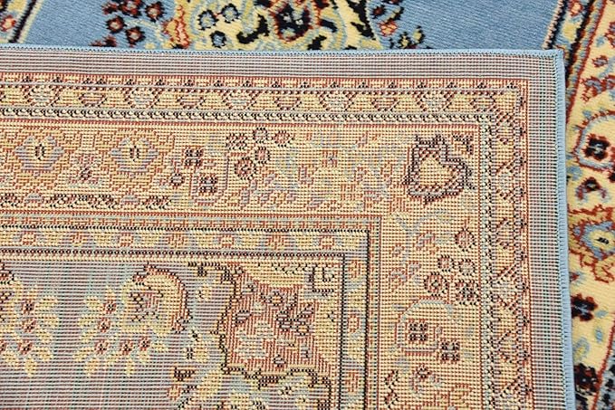Unique Loom Reza Collection Traditional Persian Style Area Rug, Runner 3' 0" x 16' 5", Light Blue/Ivory