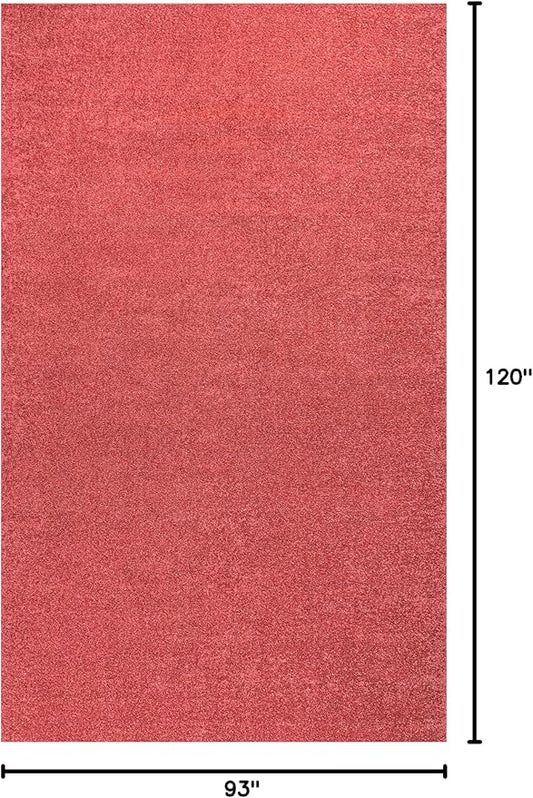 Eyely UES100E-8 Supersoft Haze Solid Low-Pile Indoor Area Rug Casual;Contemporary;Solid;Traditional, Bedroom, Kitchen, Living Room, Easy-Cleaning, Non-Shedding, 8 X 10, Red