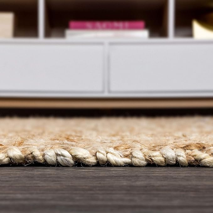 JONATHAN Y Hira Hand Woven Diamond Chunky Jute Natural Indoor Area Rug, 5x8, Bohemian, Transitional, Easy-Cleaning for Living Room, Bedroom, Kitchen, Pet Friendly, Non-Shedding (NFR100A-5)