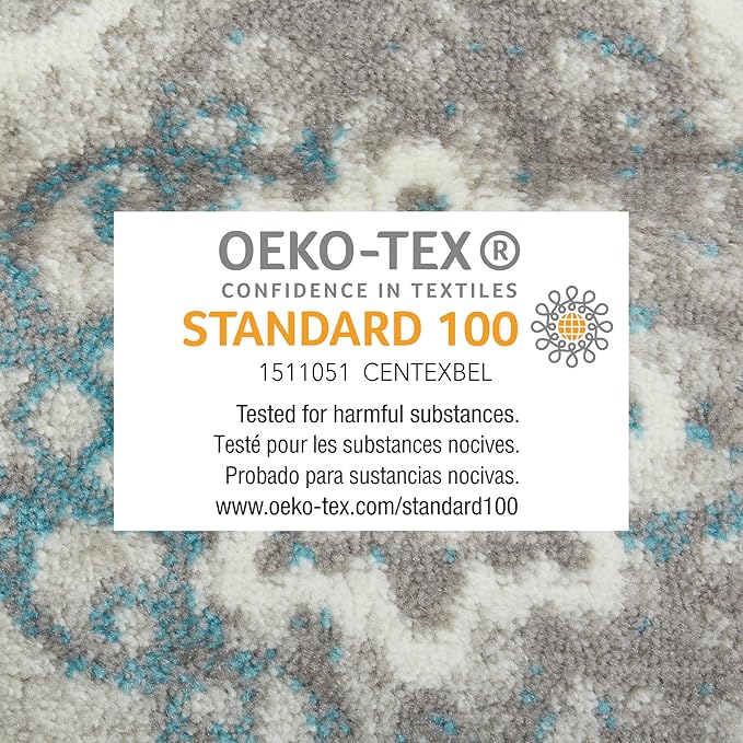 Home Dynamix Boho Celeste Transitional Damask Area Rug, Grey/Blue, 9'2"x12'5"