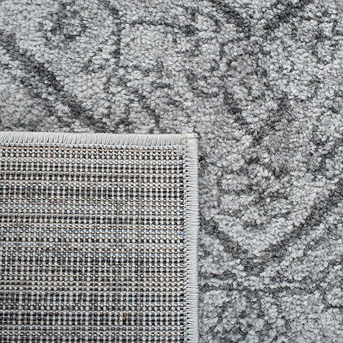 SAFAVIEH Adirondack Collection Area Rug - 8' Square, Light Grey & Dark Grey, Oriental Medallion Design, Non-Shedding & Easy Care, Ideal for High Traffic Areas in Living Room, Bedroom (ADR108C)