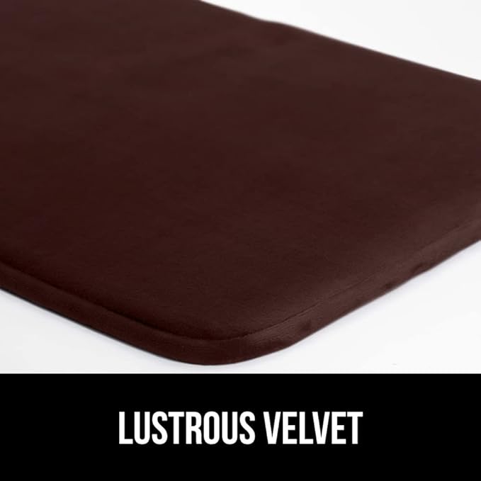 GORILLA GRIP Memory Foam Bath Mat, Soft Absorbent Velvet Bathroom Mats, Durable Dots on Underside, Machine Washable Bathmat, Carpet Rug Room Decor for Shower Tub Floor RV, 42x24 Rugs, Brown