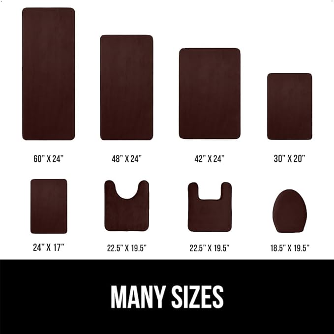 GORILLA GRIP Memory Foam Bath Mat, Soft Absorbent Velvet Bathroom Mats, Durable Dots on Underside, Machine Washable Bathmat, Carpet Rug Room Decor for Shower Tub Floor RV, 42x24 Rugs, Brown