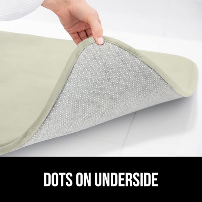 GORILLA GRIP Memory Foam Bath Mat, Soft Absorbent Velvet Bathroom Mats, Durable Dots on Underside, Machine Washable Bathmat, Carpet Rug Room Decor for Shower Tub Floor RV, 36x24 Rugs, Sage