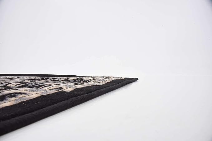 Unique Loom Reza Collection Traditional Persian Style Area Rug, 8' 0" x 8' 0", Black/Beige