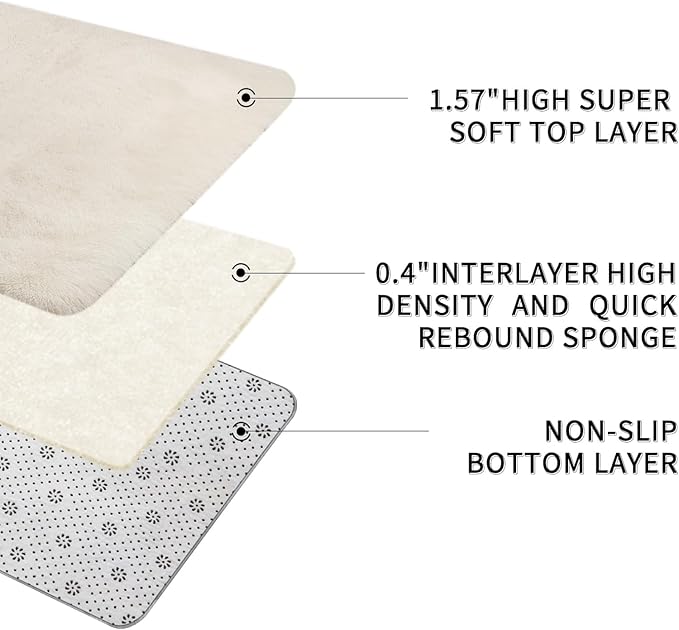 Sour Lemon 10x14 Area Rugs for Bedroom, Fluffy Rugs for Living Room, Large Area Rug Shag Shaggy Carpet Soft Plush Furry Bedside Rug, Machine Washable Area Rugs for Kids Girls Boys Home Decor Anti Slip