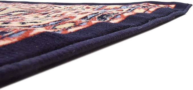 Unique Loom Reza Collection Traditional Persian Style Area Rug, 8' 0" x 8' 0", Navy Blue/Ivory