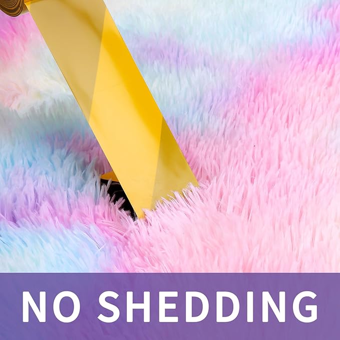 Sour Lemon 8x10 Area Rugs for Bedroom, Living Room Fluffy Rug, Large Area Rug Shag Shaggy Carpet Soft Plush Furry Bedside Rugs, Machine Washable Area Rugs for Kids Girls Boys Home Decor Anti Slip