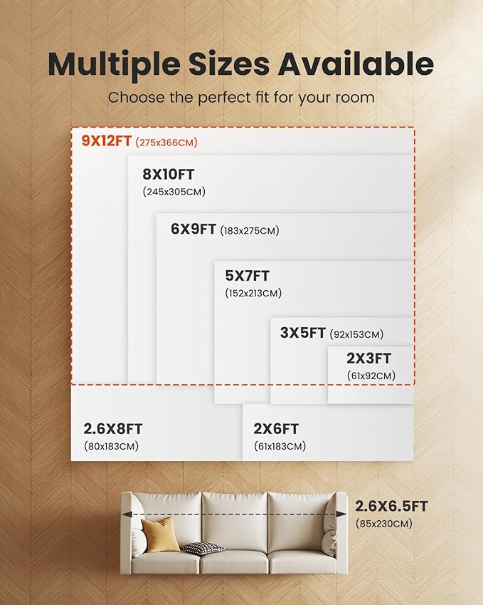 AMADA HOMEFURNISHING 9x12 Large Area Rug, Modern Abstract Living Room Rug with Non-Slip Backing & Short Pile, Washable Rug with Abstract Pattern for Living Room, Bedroom and Dinning Room, Blue