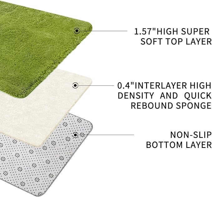 Sour Lemon 8x10 Area Rugs for Bedroom, Living Room Fluffy Rug, Large Area Rug Shag Shaggy Carpet Soft Plush Furry Bedside Rugs, Machine Washable Area Rugs for Kids Girls Boys Home Decor Anti Slip