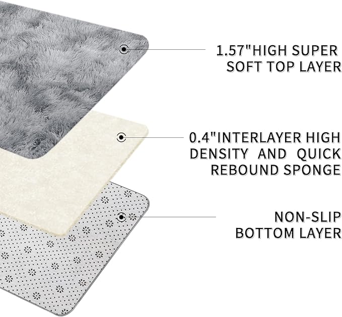 Sour Lemon Area Rugs 9x12 Living Room, Large Area Rug Shag Shaggy Carpet Soft Plush Furry Bedside Rug, Machine Washable Area Rugs for Bedroom Kids Girls Boys Home Decor Anti Slip