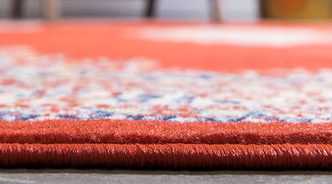 Unique Loom Reza Collection Traditional Persian Style Area Rug, 2 ft 2 in x 3 ft, Terracotta/Ivory