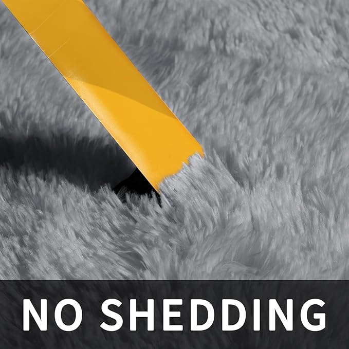 Sour Lemon Area Rugs 9x12 Living Room, Grey Large Area Rug Shag Shaggy Carpet Soft Plush Furry Bedside Rug, Machine Washable Area Rugs for Bedroom Kids Girls Boys Home Decor Anti Slip