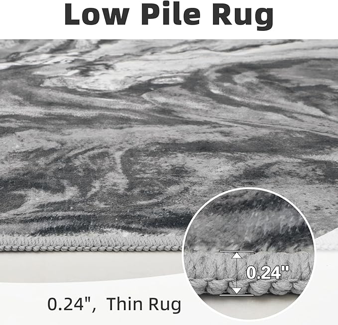 4x6 Washable Area Rugs for Living Room, Blue Modern Abstract Rug Entryway Kitchen Non Slip Throw Rug, Stain Resistant Carpet for Dining Room Playroom Bedroom, Pet & Kids Friendly