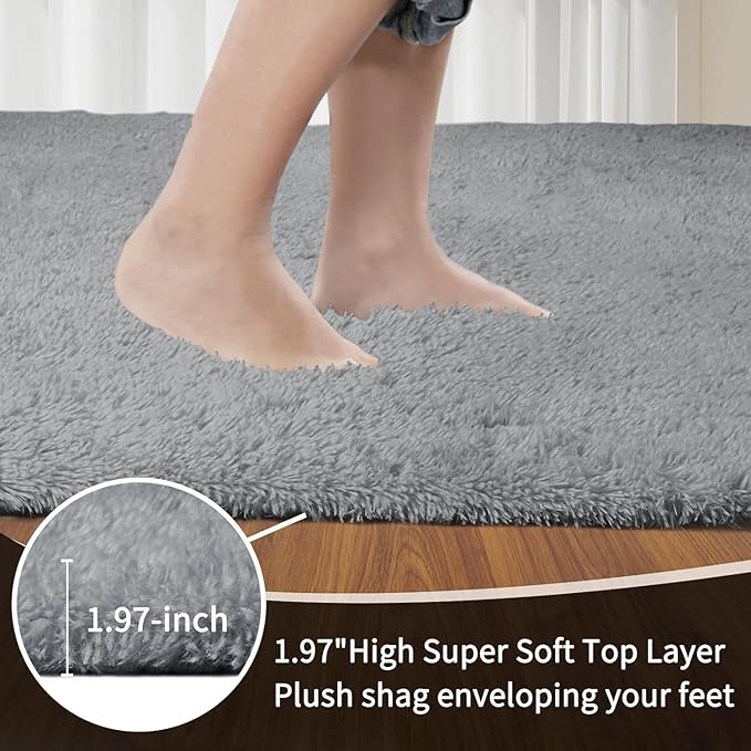 Sour Lemon 10x14 Area Rugs for Bedroom, Fluffy Rugs for Living Room, Large Area Rug Shag Shaggy Carpet Soft Plush Furry Bedside Rug, Machine Washable Area Rugs for Kids Girls Boys Home Decor Anti Slip