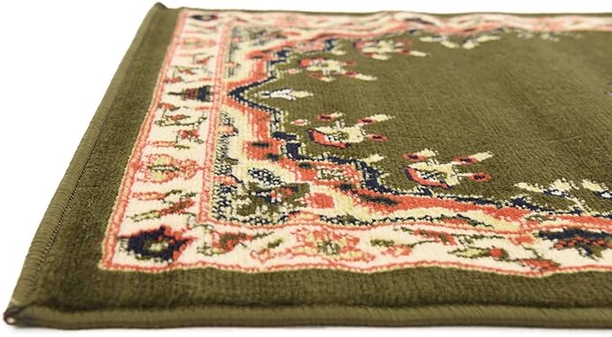 Unique Loom Reza Collection Traditional Persian Style Area Rug, 2 ft 2 in x 8 ft 2 in, Olive/Ivory