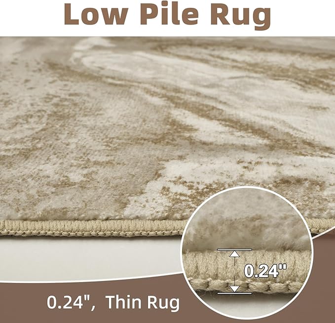 4x6 Washable Area Rugs for Living Room, Blue Modern Abstract Rug Entryway Kitchen Non Slip Throw Rug, Stain Resistant Carpet for Dining Room Playroom Bedroom, Pet & Kids Friendly