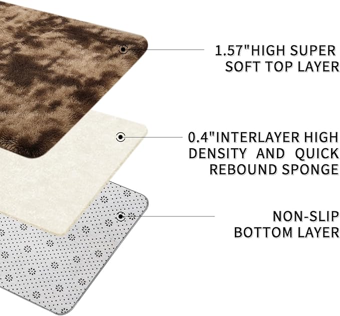 Sour Lemon 5x7 Area Rugs, Large Area Rug 5 x7, Washable Area Rugs, Bedroom Area Rug Shag Shaggy Carpet Soft Plush Furry Bedside Fluffy Rug for Living Room Kids Girls Boys Home Decor Anti Slip