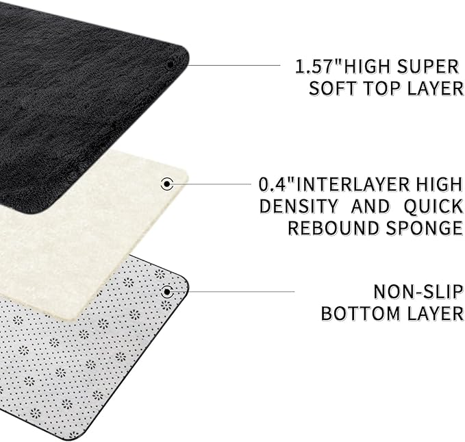 Sour Lemon 10x14 Area Rugs for Bedroom, Fluffy Rugs for Living Room, Large Area Rug Shag Shaggy Carpet Soft Plush Furry Bedside Rug, Machine Washable Area Rugs for Kids Girls Boys Home Decor Anti Slip