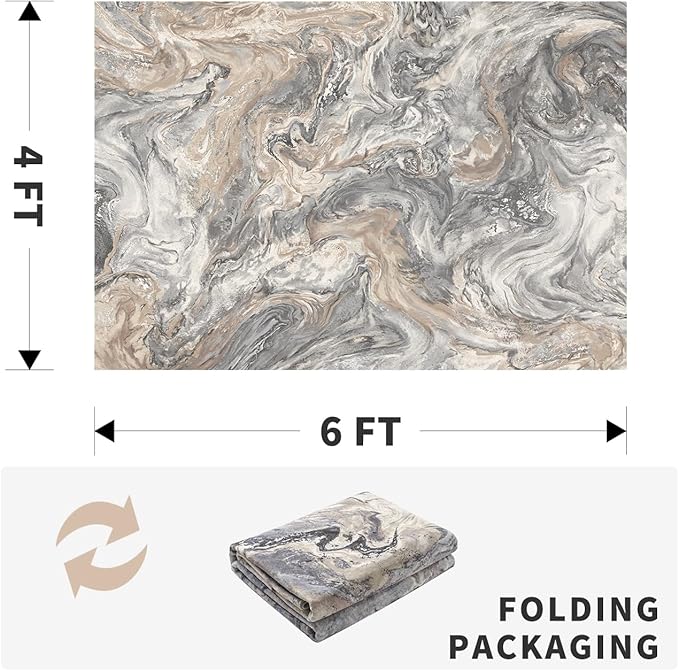 4x6 Washable Area Rugs for Living Room, Blue Modern Abstract Rug Entryway Kitchen Non Slip Throw Rug, Stain Resistant Carpet for Dining Room Playroom Bedroom, Pet & Kids Friendly