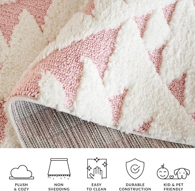 SAFAVIEH Area Rug 8x10 - Moroccan Tassel Shag Collection - Large - Blue & Ivory, Boho Design, Non-Shedding & Easy Cleaning, Plush Pile, Ideal for Living Room, Bedroom, Dining Space (MTS688M)