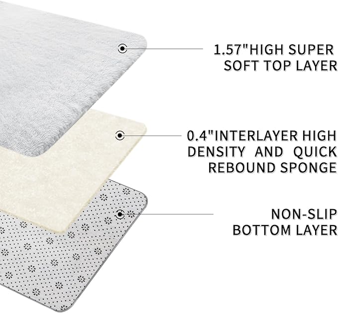 Sour Lemon Area Rugs 9x12 Living Room, White Large Area Rug Shag Shaggy Carpet Soft Plush Furry Bedside Rug, Machine Washable Area Rugs for Bedroom Kids Girls Boys Home Decor Anti Slip