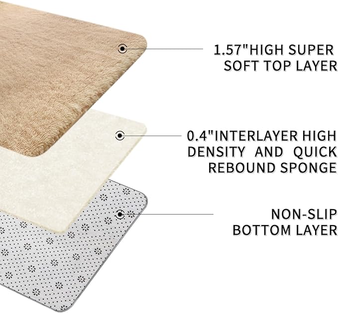 Sour Lemon 8x10 Area Rugs for Bedroom, Living Room Fluffy Rug, Large Area Rug Shag Shaggy Carpet Soft Plush Furry Bedside Rugs, Machine Washable Area Rugs for Kids Girls Boys Home Decor Anti Slip