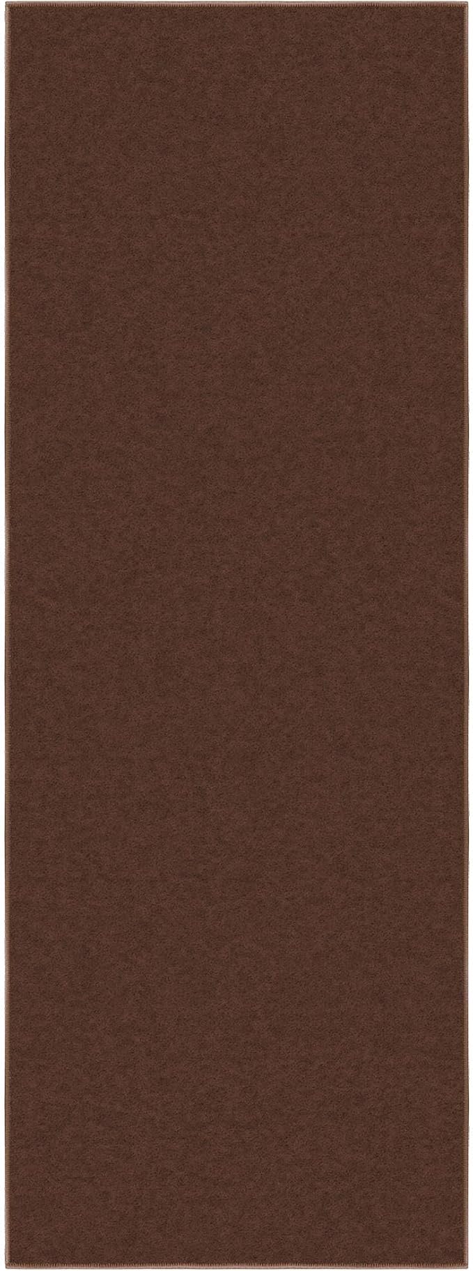 Ottomanson Hallway Runner Rug 2'2" x 6' Non Slip Solid Area Rugs Easy to Clean Laundry Rug Runner Durable & Pet Friendly Floor Carpet Runners for Hallways Entryway Living Room Kitchen, Brown