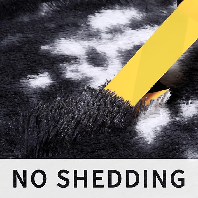 Sour Lemon 6x9 Area Rugs, Large Area Rug 6 x9, Washable Area Rugs, Bedroom Area Rug Shag Shaggy Carpet Soft Plush Furry Bedside Fluffy Rug for Living Room Kids Girls Boys Home Decor Anti Slip