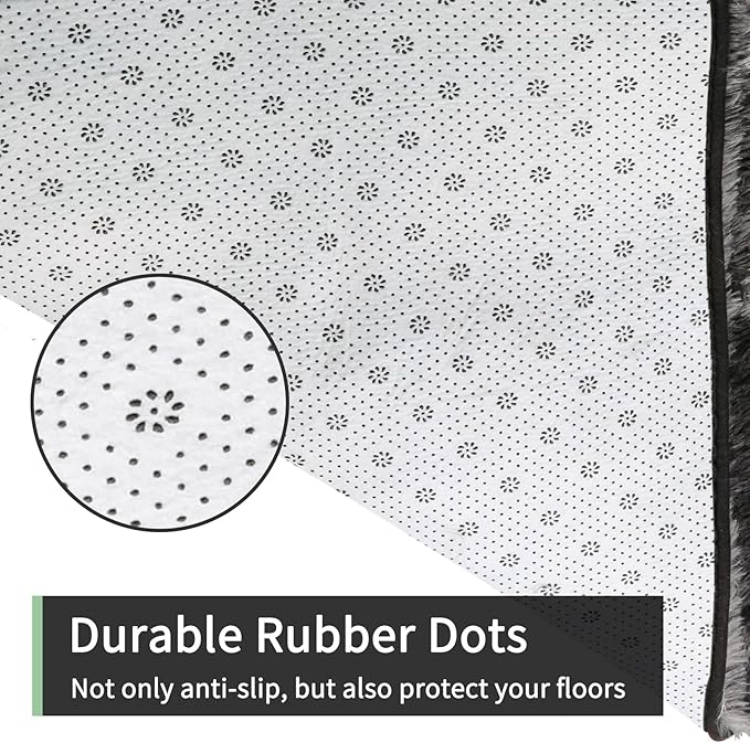 Sour Lemon 5x7 Area Rugs, Large Area Rug 5 x7, Washable Area Rugs, Bedroom Area Rug Shag Shaggy Carpet Soft Plush Furry Bedside Fluffy Rug for Living Room Kids Girls Boys Home Decor Anti Slip