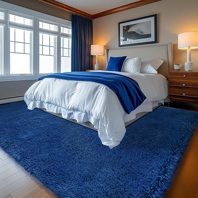 Sour Lemon Area Rugs 9x12 Living Room, Large Area Rug Shag Shaggy Carpet Soft Plush Furry Bedside Rug, Machine Washable Area Rugs for Bedroom Kids Girls Boys Home Decor Anti Slip