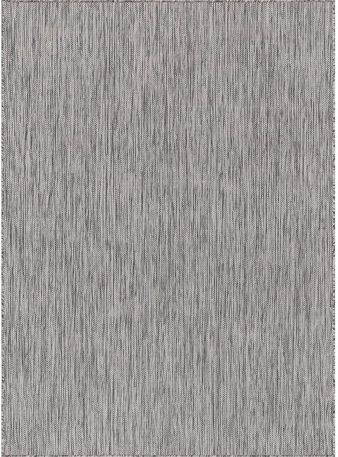 CAMILSON Outdoor Rug 6x9 Modern Area Rugs for Indoor and Outdoor Patios and Porches - Waterproof, Washable, Non-Shedding, Easy-to-Clean Outside Carpet (6 x 9, Solid - Silver Gray)