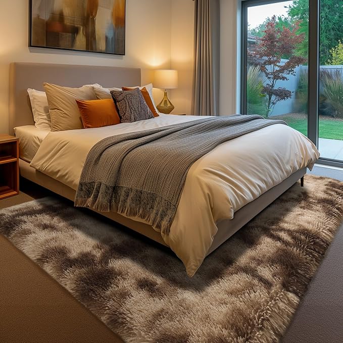 Sour Lemon Area Rugs 8x10 Living Room, Large Area Rug Shag Shaggy Carpet Soft Plush Furry Bedside Rug, Machine Washable Area Rugs for Bedroom Kids Girls Boys Home Decor Anti Slip