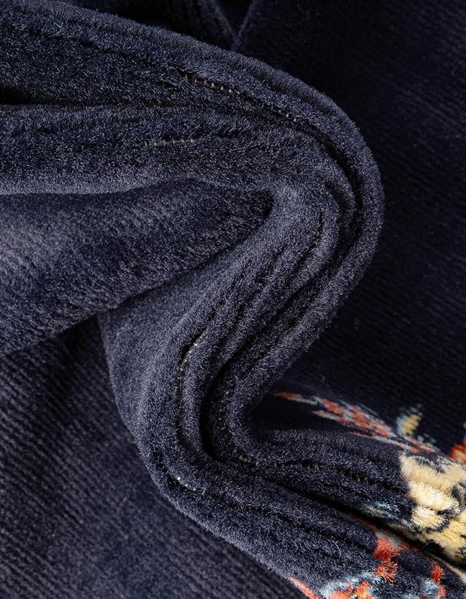 Unique Loom Reza Collection Traditional Persian Style Area Rug, 8' 0" x 8' 0", Navy Blue/Ivory