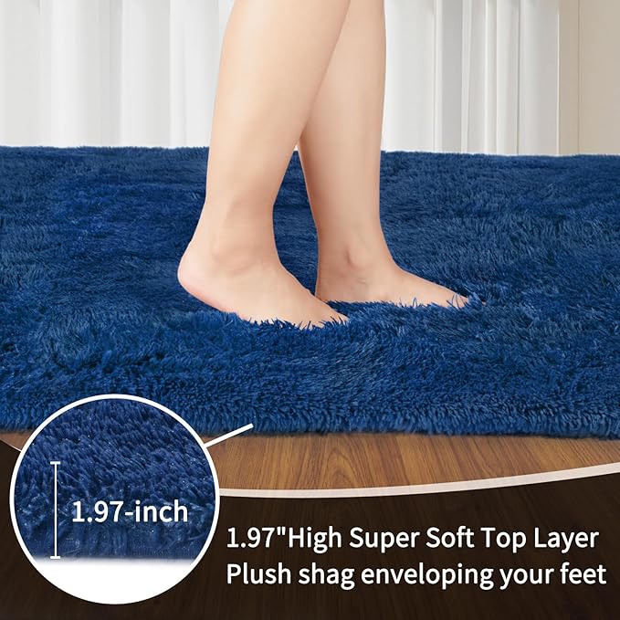 Sour Lemon Area Rugs 9x12 Living Room, Large Area Rug Shag Shaggy Carpet Soft Plush Furry Bedside Rug, Machine Washable Area Rugs for Bedroom Kids Girls Boys Home Decor Anti Slip