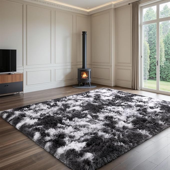 Sour Lemon 6x9 Area Rugs, Large Area Rug 6 x9, Washable Area Rugs, Bedroom Area Rug Shag Shaggy Carpet Soft Plush Furry Bedside Fluffy Rug for Living Room Kids Girls Boys Home Decor Anti Slip