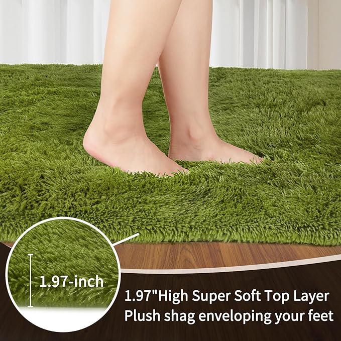 Sour Lemon Area Rugs 9x12 Living Room, Large Area Rug Shag Shaggy Carpet Soft Plush Furry Bedside Rug, Machine Washable Area Rugs for Bedroom Kids Girls Boys Home Decor Anti Slip