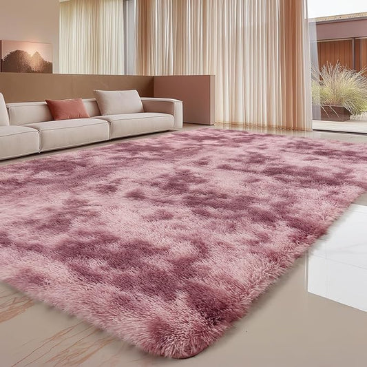 Sour Lemon Area Rugs 9x12 Living Room, Large Area Rug Shag Shaggy Carpet Soft Plush Furry Bedside Rug, Machine Washable Area Rugs for Bedroom Kids Girls Boys Home Decor Anti Slip
