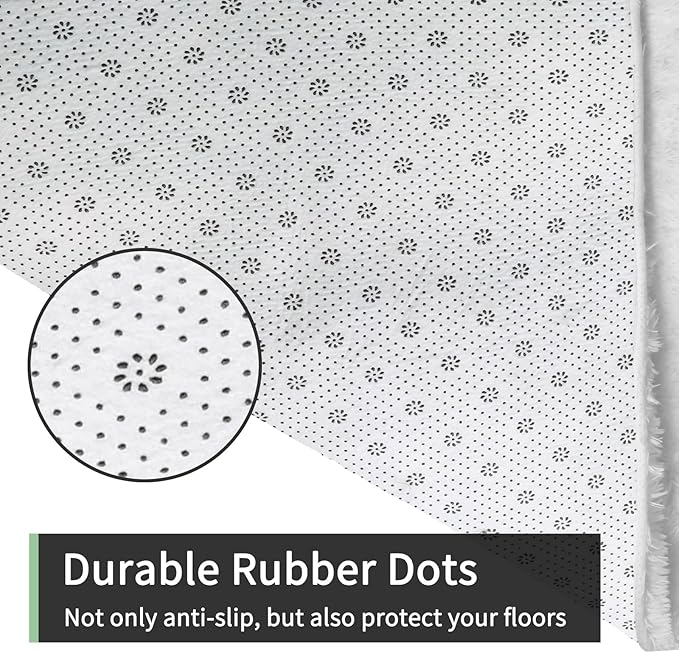 Sour Lemon Area Rugs 9x12 Living Room, White Large Area Rug Shag Shaggy Carpet Soft Plush Furry Bedside Rug, Machine Washable Area Rugs for Bedroom Kids Girls Boys Home Decor Anti Slip