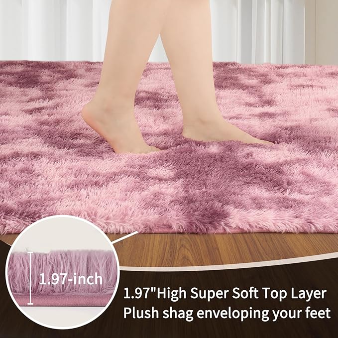 Sour Lemon Area Rugs 9x12 Living Room, Large Area Rug Shag Shaggy Carpet Soft Plush Furry Bedside Rug, Machine Washable Area Rugs for Bedroom Kids Girls Boys Home Decor Anti Slip