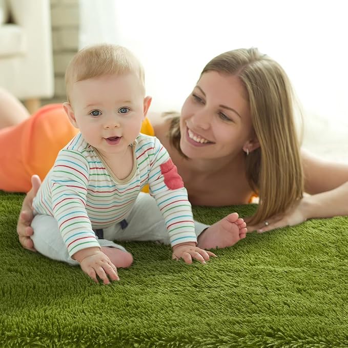 Sour Lemon Area Rugs 9x12 Living Room, Large Area Rug Shag Shaggy Carpet Soft Plush Furry Bedside Rug, Machine Washable Area Rugs for Bedroom Kids Girls Boys Home Decor Anti Slip