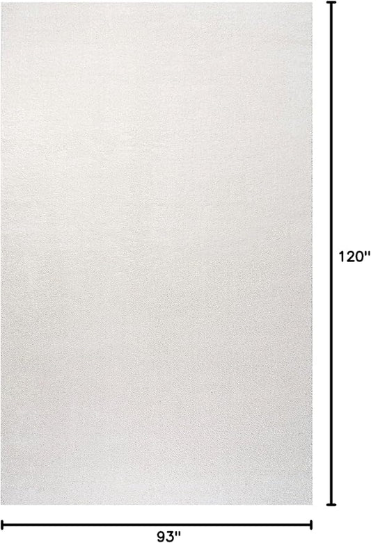 Eyely UES100T-8 Supersoft Haze Solid Low-Pile Indoor Area Rug Casual;Contemporary;Solid;Traditional, Bedroom, Kitchen, Living Room, Easy-Cleaning, Non-Shedding, 8 X 10, Cream