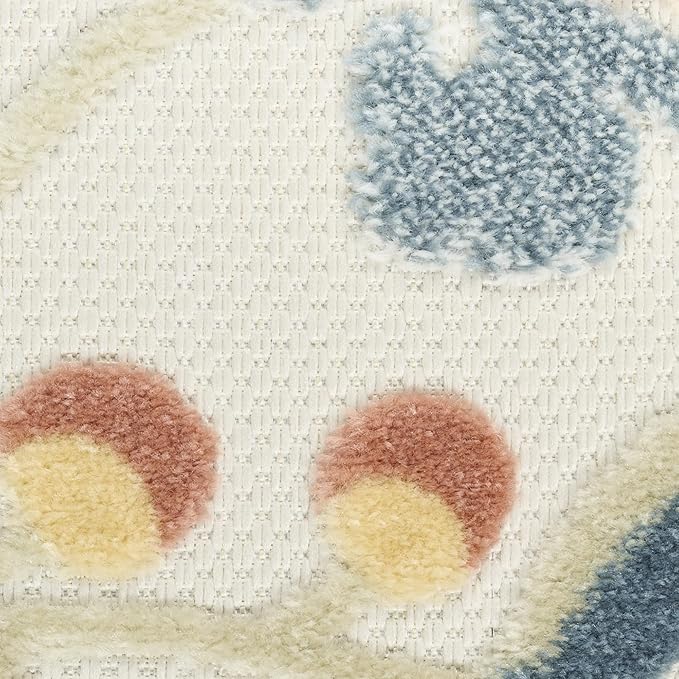 Nourison Aloha Grey Multicolor 9' x 12' Area Rug - Easy Clean, Non Shedding, Bed Room, Living Room, Dining Room, Kitchen (9' x 12')