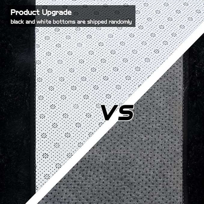 8x10 Rug for Living Room, Fuzzy Plush Large Area Rug, Fluffy Modern Shag Non Slip Soft Furry Carpet for Bedroom Kids Room Nursery Teens Dorm Home Decor, Black