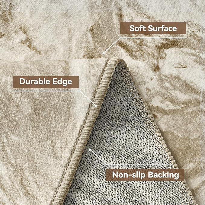 4x6 Washable Area Rugs for Living Room, Blue Modern Abstract Rug Entryway Kitchen Non Slip Throw Rug, Stain Resistant Carpet for Dining Room Playroom Bedroom, Pet & Kids Friendly